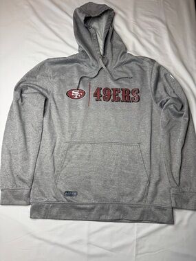 New Era NFL Team Apparel SF 49ers Pullover Hoodie Gray Heather Men's L